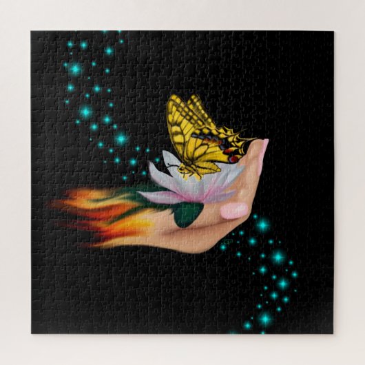 Boter op Lotus Bloom Legpuzzel (Verticaal)