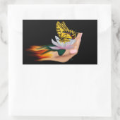 Boter op Lotus Bloom Rechthoekige Sticker (Tas)