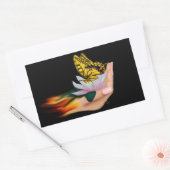 Boter op Lotus Bloom Rechthoekige Sticker (Envelop)