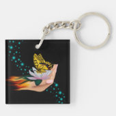 Boter op Lotus Bloom Sleutelhanger (Achterkant)