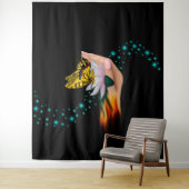 Boter op Lotus Bloom Wandkleed (In situ)