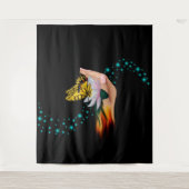 Boter op Lotus Bloom Wandkleed (Voorkant)
