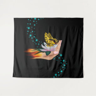 Boter op Lotus Bloom Wandkleed