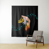 Boter op Lotus Bloom Wandkleed (In situ)