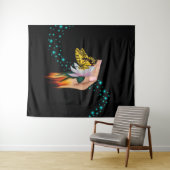 Boter op Lotus Bloom Wandkleed (In Situ (horizontaal))