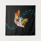 Boter op Lotus Bloom Wandkleed (Voorkant (horizontaal))