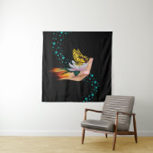 Boter op Lotus Bloom Wandkleed (In situ)