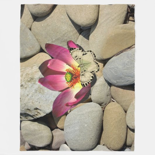 Boter op Lotus Flower Fleece Deken (Voorkant)