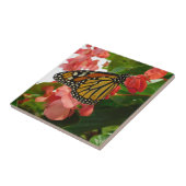 Boter op Red Flowers Ceramic Tegel Tegeltje (Zijkant)