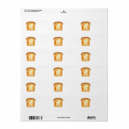 Boter op toast etiket (Full Sheet)
