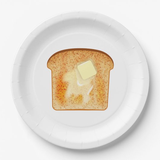 Boter op toast papieren bordje (Voorkant)