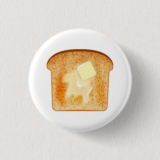 Boter op toast ronde button 3,2 cm (Voorkant)