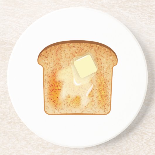 Boter op toast zandsteen onderzetter (Voorkant)