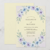 Boter Paarse Ranunculus Eucalyptus Bruiloft Kaart (Voorkant / Achterkant)