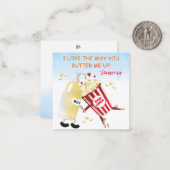 Boter Popcorn Grappig Pun Paar Valentijn Notitiekaartje (Voorkant / Achterkant in situ)