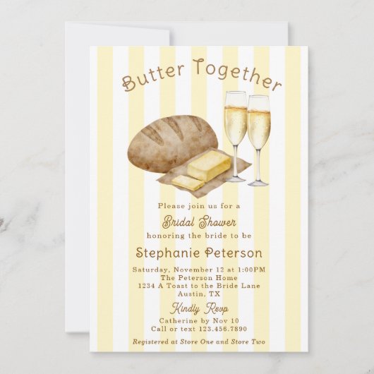 Boter Samen Brood en Boter Vrijgezellenfeest Kaart (Voorkant)