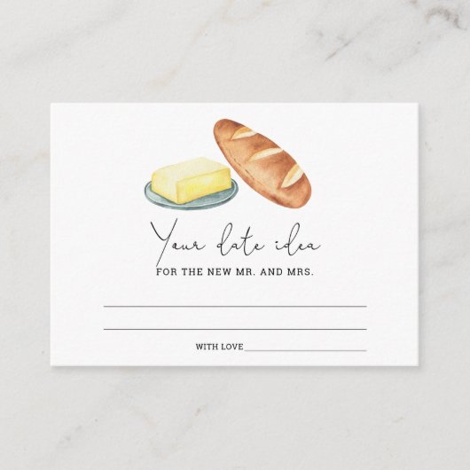 Boter Samen - Datum nacht ideeën \ Datum potje Informatiekaartje (Voorkant)