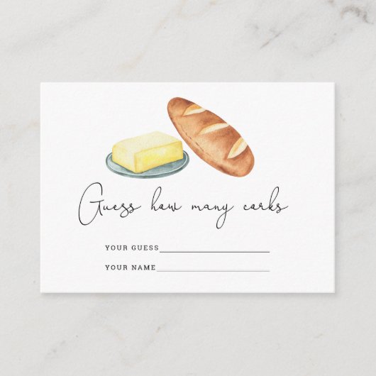 Boter samen, Raad eens hoeveel kurken bruidsspel Informatiekaartje (Voorkant)