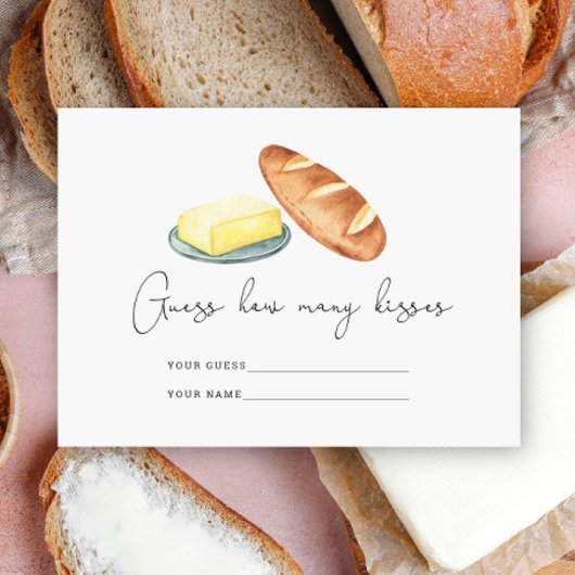 Boter samen, Raad eens hoeveel kussen bruidsspel Informatiekaartje