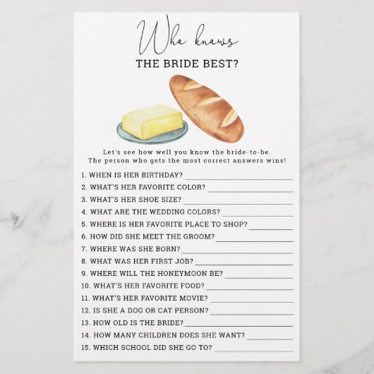 Boter samen - Wie kent de bruid beste spel (Voorkant)