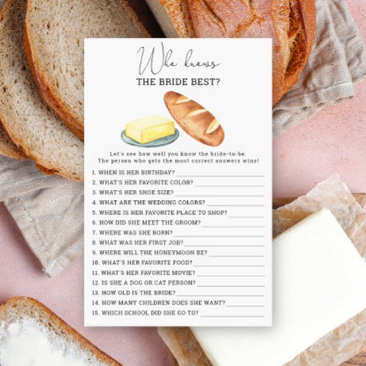 Boter samen - Wie kent de bruid beste spel