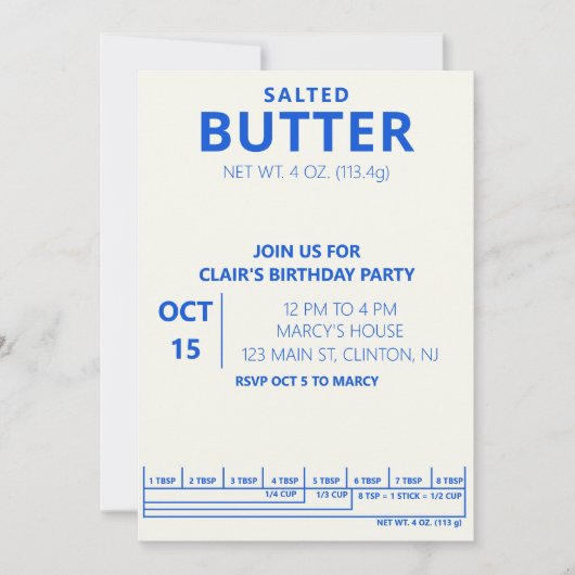 Boter Verjaardagsfeest Kookfeest Kaart (Voorkant)