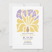 Boter & Wisteria Abstracte Bloem Boho Bruiloft Kaart (Voorkant)