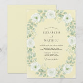 Boter Witte Blad Bruiloft Kaart (Voorkant / Achterkant)