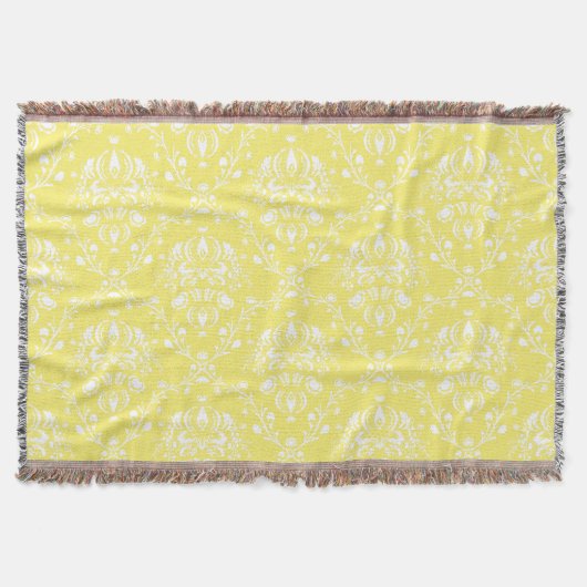 Boter Yellow en White Damask Deken (Voorkant)