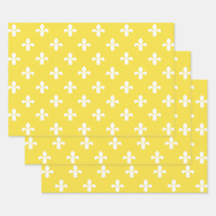 Boter Yellow Southern Cottage Fleur de Lys Inpakpapier Vel