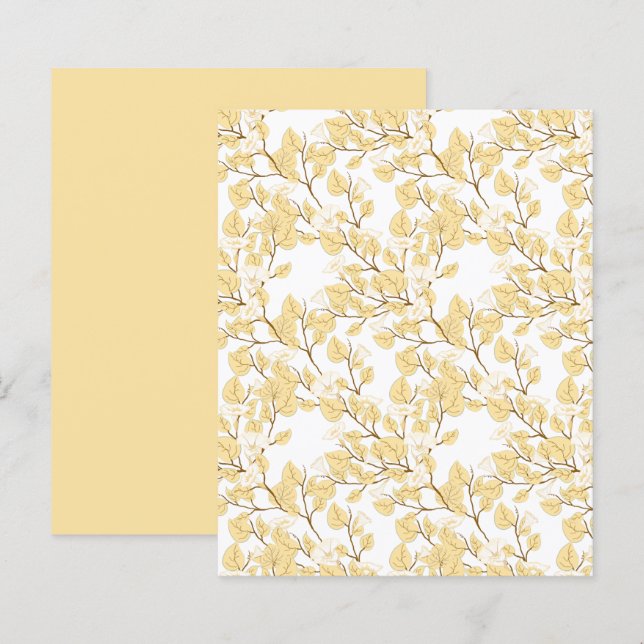 Boter Yellow White Morning Glory Scrapbook Paper (Voorkant / Achterkant)