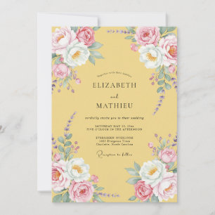 Boter Zachte Roze Ranunculus Eucalyptus Bruiloft Kaart