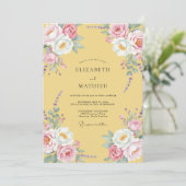 Boter Zachte Roze Ranunculus Eucalyptus Bruiloft Kaart (Staand voorkant)