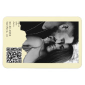Boterachtig Geel Koppel Foto QR Code Huwelijk Magneet (Horizontaal)