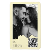 Boterachtig Geel Koppel Foto QR Code Huwelijk Magneet (Verticaal)