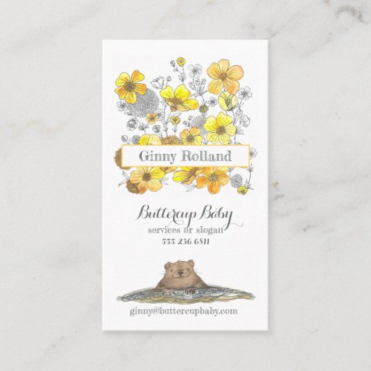 Boterbekertjes en Schattige geelhoutvezels Visitekaartje (Voorkant)