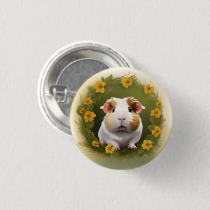 boterbloem-cavia, ronde button 3,2 cm