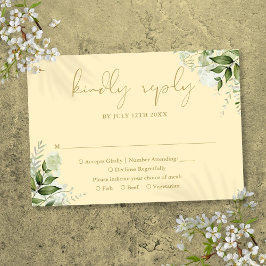 Boterbloem Geel En Gouden Groene Huwelijksdecorati RSVP Kaartje