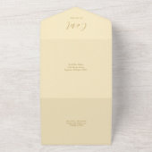 Boterbloem Geel En Gouden Handtekening Trouwschrif All In One Uitnodiging (Buitenkant)