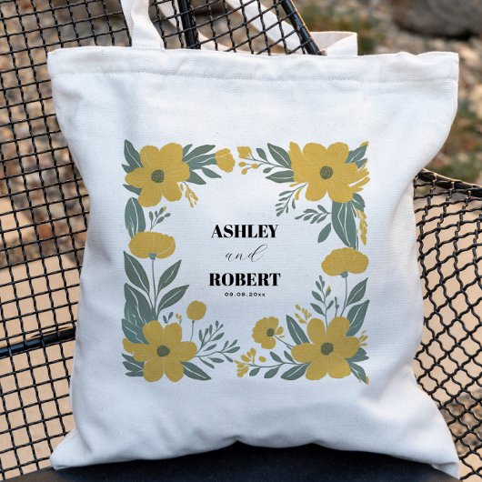 Boterbloem Geel Moderne Bloem Bruiloft Welkom Tote Bag