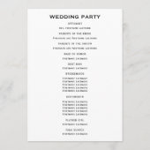 Boterbloem Gele Moderne Trouwceremonie Programmakaart (Achterkant)