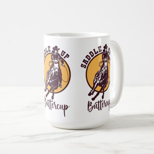 Boterbloem opzadelen koffiemok (Voorkant rechts)