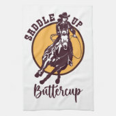 Boterbloem opzadelen theedoek (Verticaal)