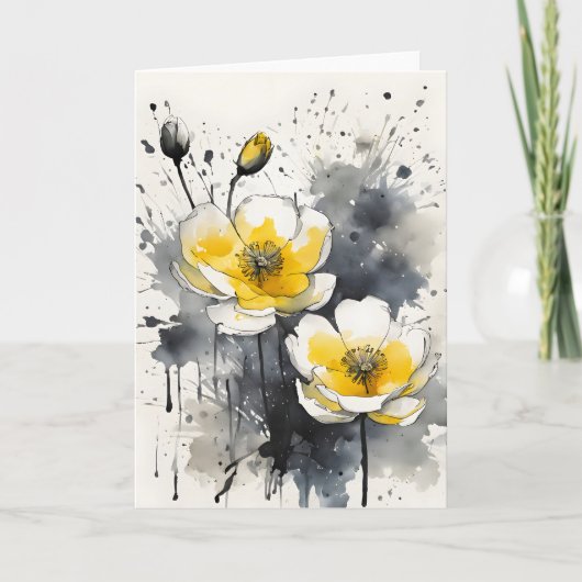 Boterbloem - Waterverf bloemen Kaart (Voorkant)