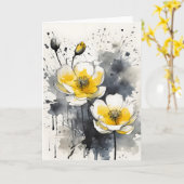 Boterbloem - Waterverf bloemen Kaart (Gele Bloem)