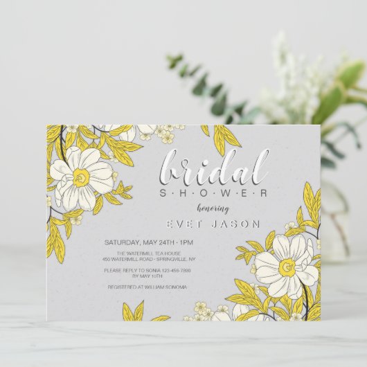 Boterbloemen Bruiloft Uitnodiging (Staand voorkant)