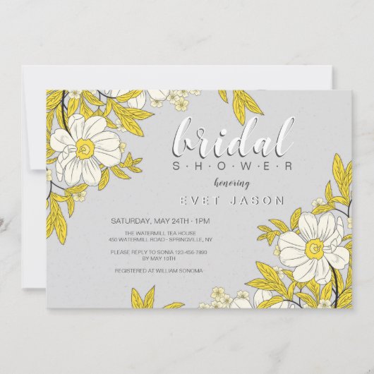 Boterbloemen Bruiloftsuitnodiging Kaart (Voorkant)