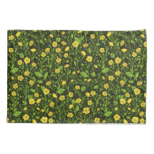 Boterbloemen op zwart kussensloop (Achterkant-Links)