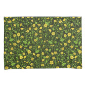 Boterbloemen op zwart kussensloop (Voorkant-Rechts)