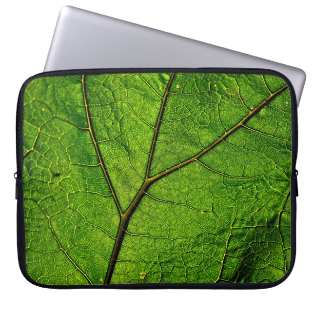 Boterbur leaf leaf aderen groen laptop sleeve (Voorkant)